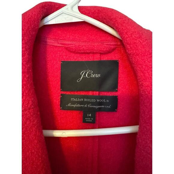 J Crew Coat Daphne Topcoat Size 14 Italian Boiled Wool in Hot Pink Fuchsia - Picture 5 of 6